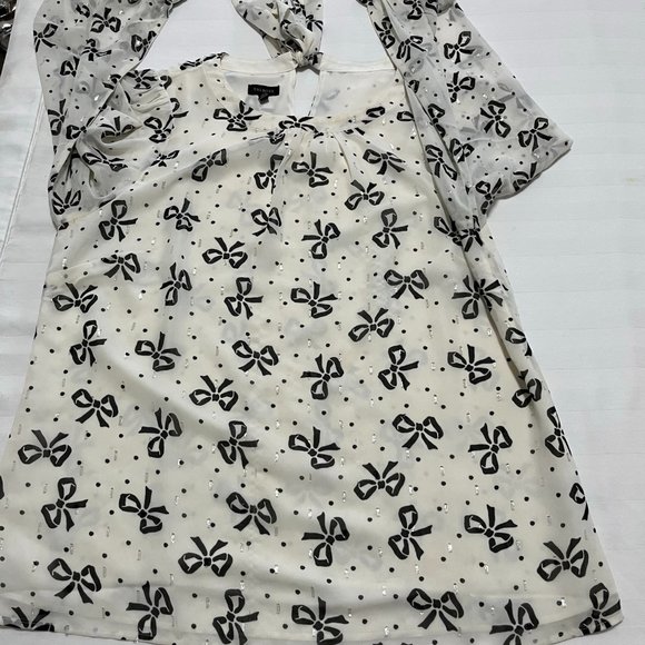 Talbots Womens Sheer Blouse Size L - Picture 2 of 10